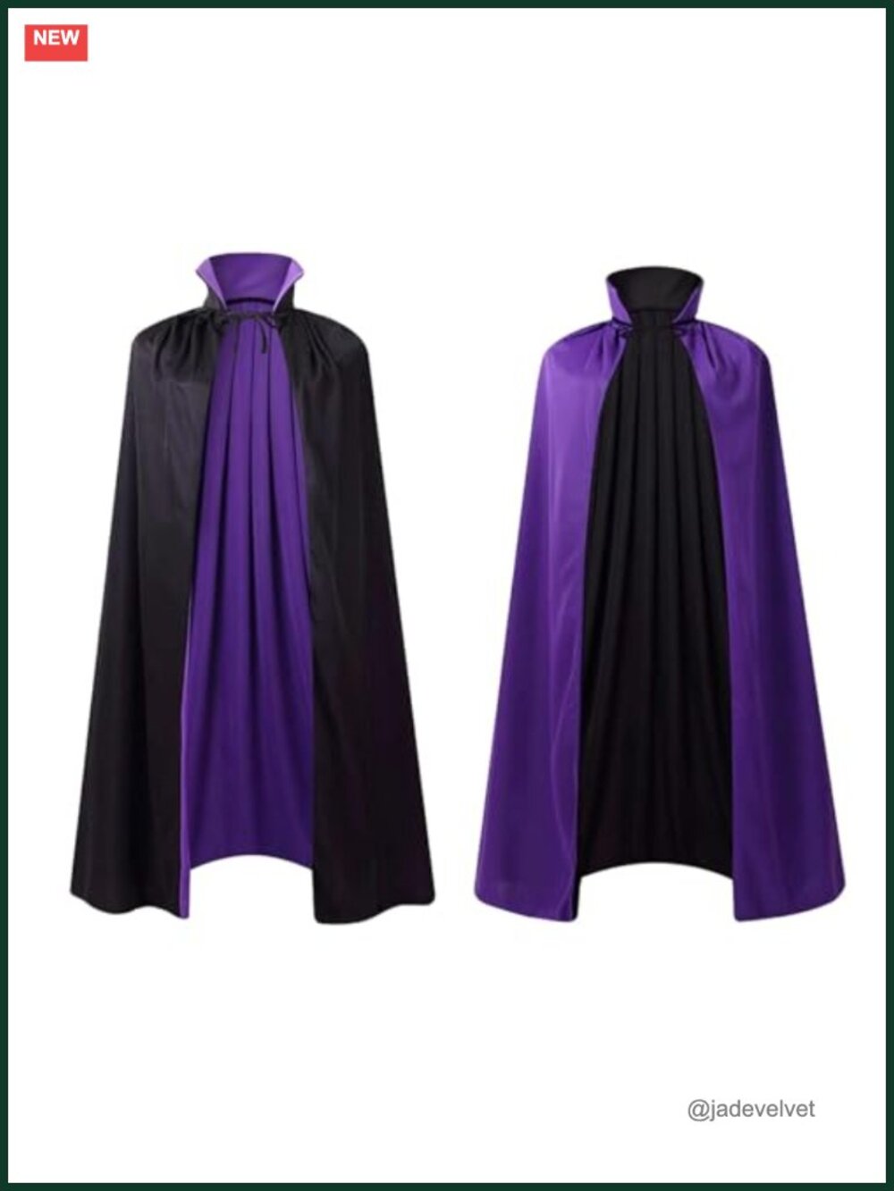 Womens Reversible Stand Collar Cloak Gothic Vampire Costume Cape